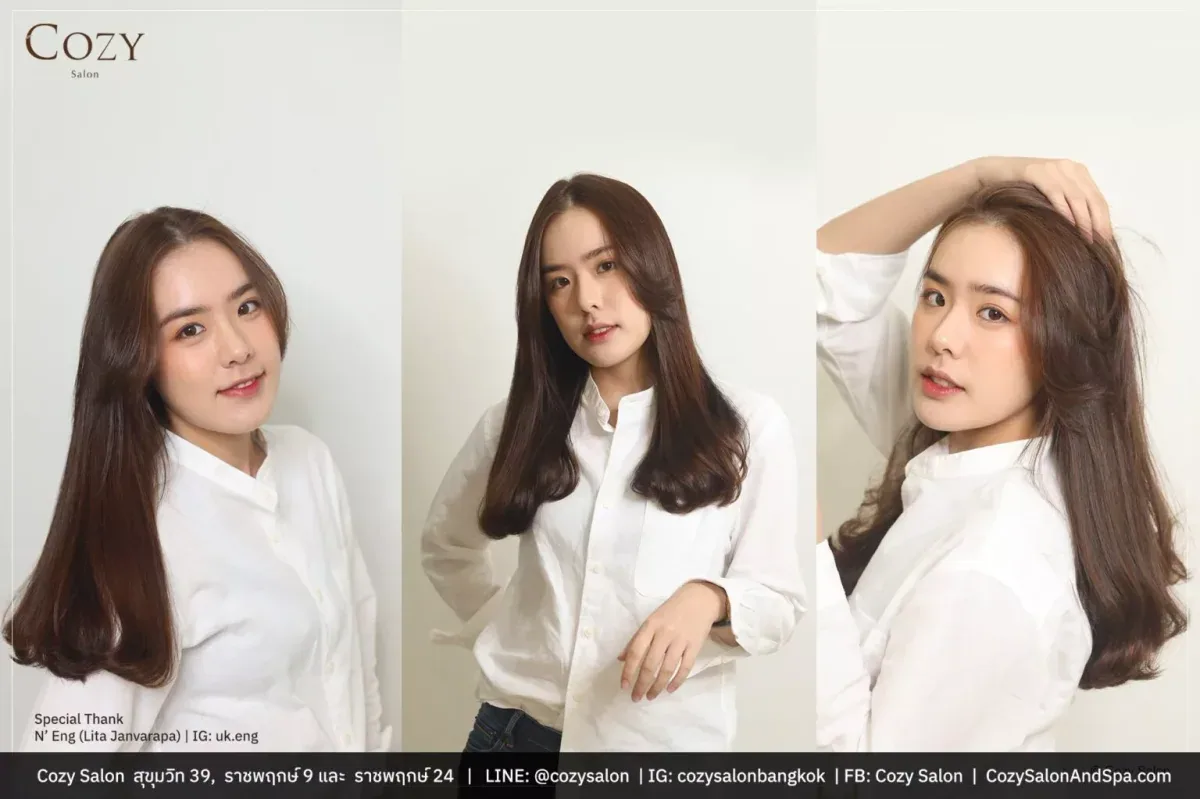 ลอนปลายผมและการจัดทรงหลายมุมของน้องอิง