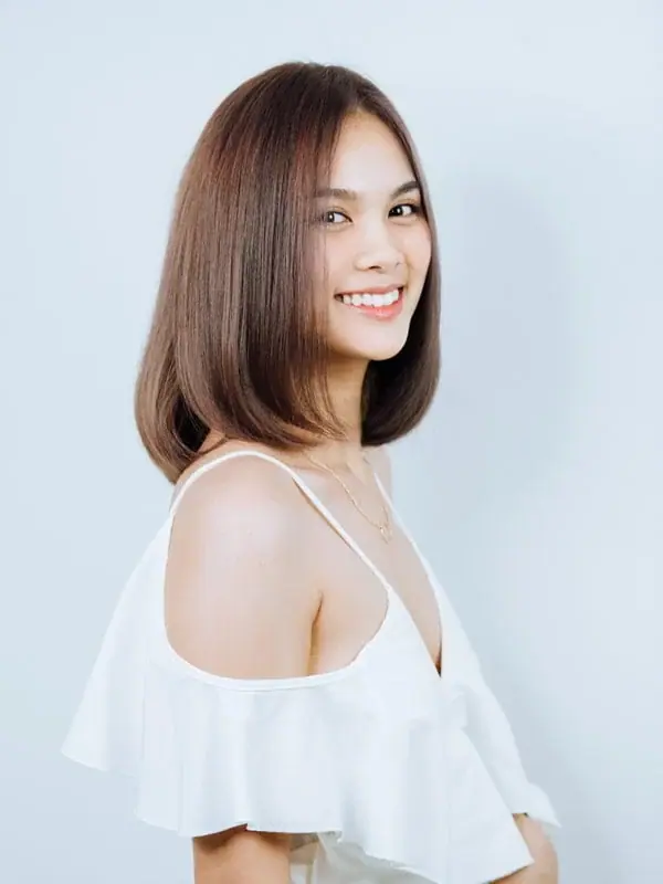 ตัวอย่างผมบ๊อบสีน้ำตาลจาก Cozy Salon